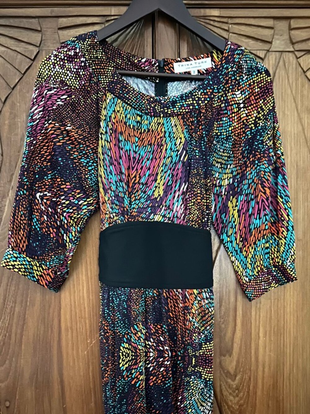 Trina Turk Mosaic Print Silk Dress Size 2